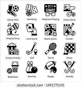 
Hobbies and Interests Solid Icons
