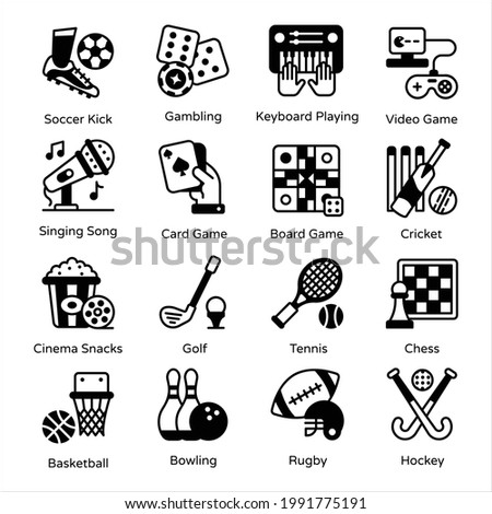 
Hobbies and Interests Solid Icons
