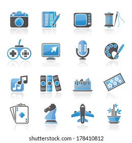 Hobbies and leisure Icons  - vector icon set