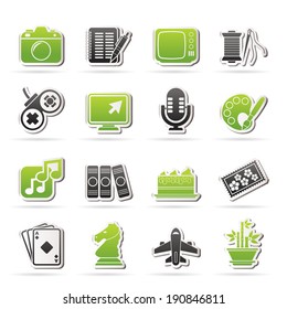 Hobbies and leisure Icons - vector icon set
