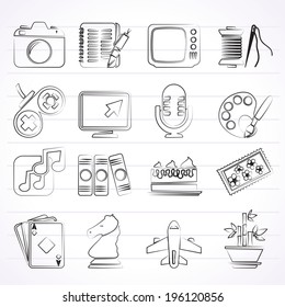 Hobbies and leisure Icons - vector icon set