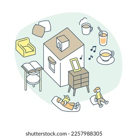 Hobbies and leisure time. hot drinks and sofa
