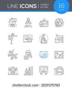 Hobbies - modern line design style icon set