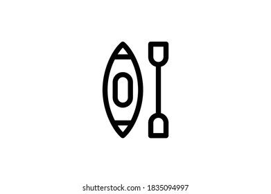 Hobbies Outline Icon - Kayaking