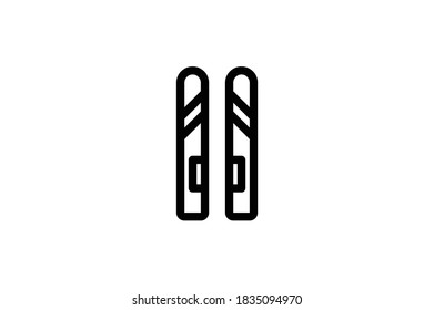 Hobbies Outline Icon - Ski