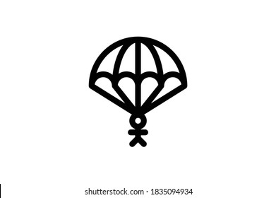 Hobbies Outline Icon - Skydiving