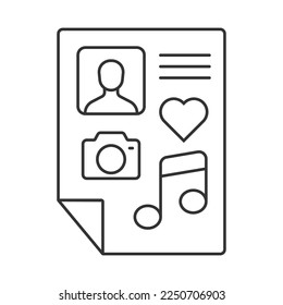 Hobbies vector icon. Line sign for mobile concept and web design. Symbol, logo illustration. Vector graphics