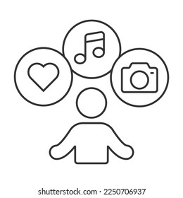 Hobbies vector icon. Line sign for mobile concept and web design. Symbol, logo illustration. Vector graphics