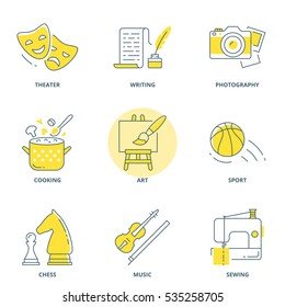 Hobbies Vector Icons Set