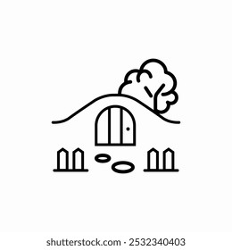 hobbit house icon sign vector