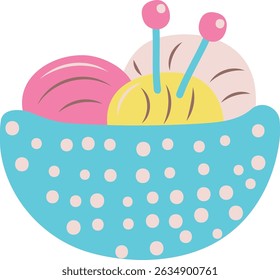 Hobby accessories knitting vector illustration on white background.