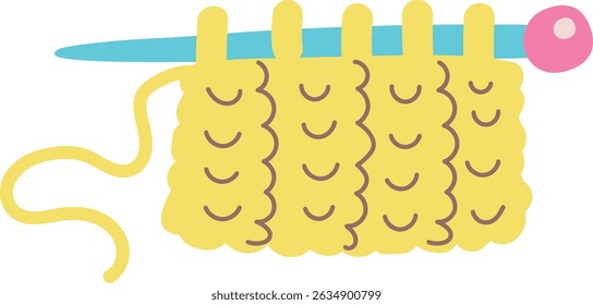 Hobby acessórios tricô ilustração vetor em fundo branco.