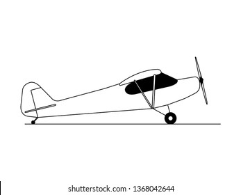 Hobby Airplane Side View Illustration Vector