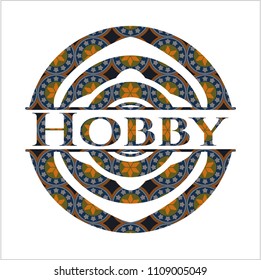 Hobby arabesque emblem. arabic decoration.