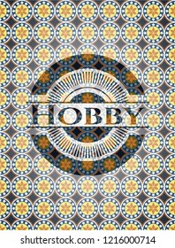 Hobby arabesque emblem. arabic decoration.