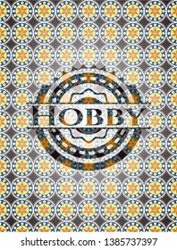 Hobby arabesque style badge. arabic decoration.