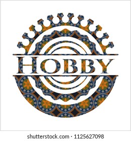 Hobby arabic emblem. Arabesque decoration.