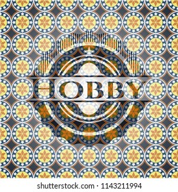 Hobby arabic emblem background. Arabesque decoration.