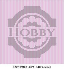 Hobby badge with pink background
