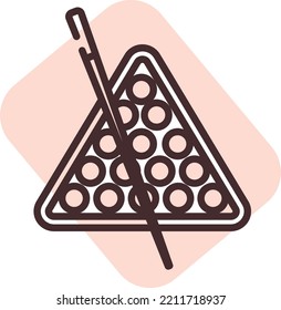 Hobby billiard, illustration, vector on white background.