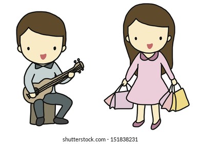 Hobby of boy and girl