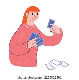 hobby character people playing cards vector illustration