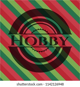 Hobby christmas colors emblem.