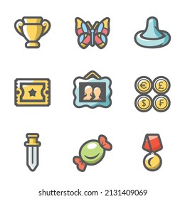 Hobby of collecting icons set. Vector Illustration.