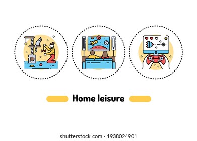 Hobby color line icon. Daily routine. Pictogram for web page, mobile app, promo. Editable stroke.