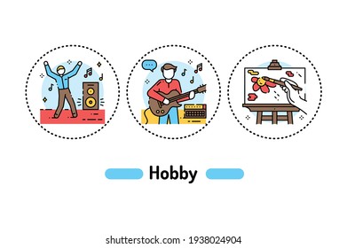 Hobby color line icon. Daily routine. Pictogram for web page, mobile app, promo. Editable stroke.