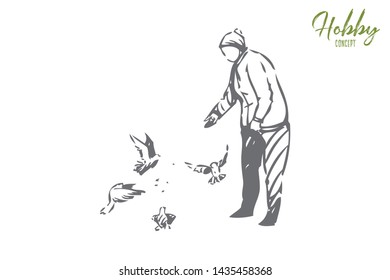 Hobby concept sketch. Isolated vector illustration
