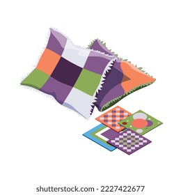 Hobby crafts isometric composition with isolated images of professional crafting tools on blank background vector illustration