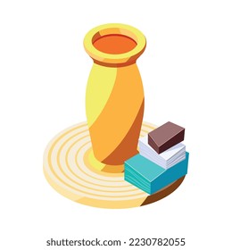 Hobby crafts isometric composition with isolated images of professional crafting tools on blank background vector illustration