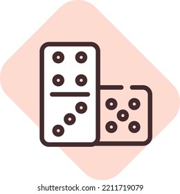 Hobby domino, illustration, vector on white background.