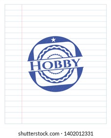 Hobby drawn with pen. Blue ink. Vector Illustration. Detailed.