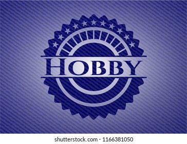 Hobby emblem with denim texture