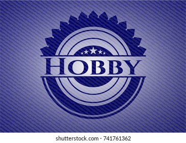 Hobby emblem with denim texture