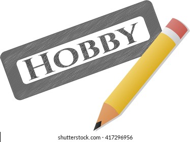 Hobby emblem draw with pencil effect