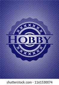 Hobby emblem with jean high quality background