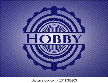 Hobby emblem with jean high quality background