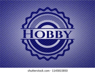 Hobby emblem with jean texture