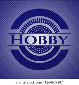 Hobby emblem with jean texture