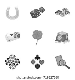 Hobby, entertainment, recreation and other web icon in monochrome style.Excitement, game, casino, icons in set collection.