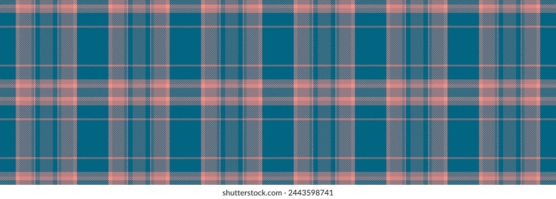 Hobby fabric tartan vector, horizon plaid seamless texture. Magazine check background pattern textile in red and cyan color.
