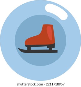 Hobby figure skating, illustration, vector on white background.