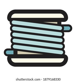 Hobby Fishing String Coil Flat Icon Isolated On White Background