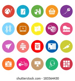Hobby flat icons on white background, stock vector