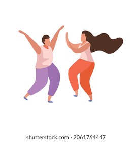 Hobby flat people composition with human characters of dancing couple vector illustration