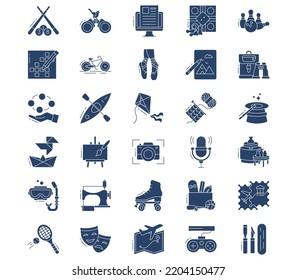 Hobby and free time icon set