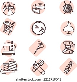 Hobby handmade, illustration, vector on white background.